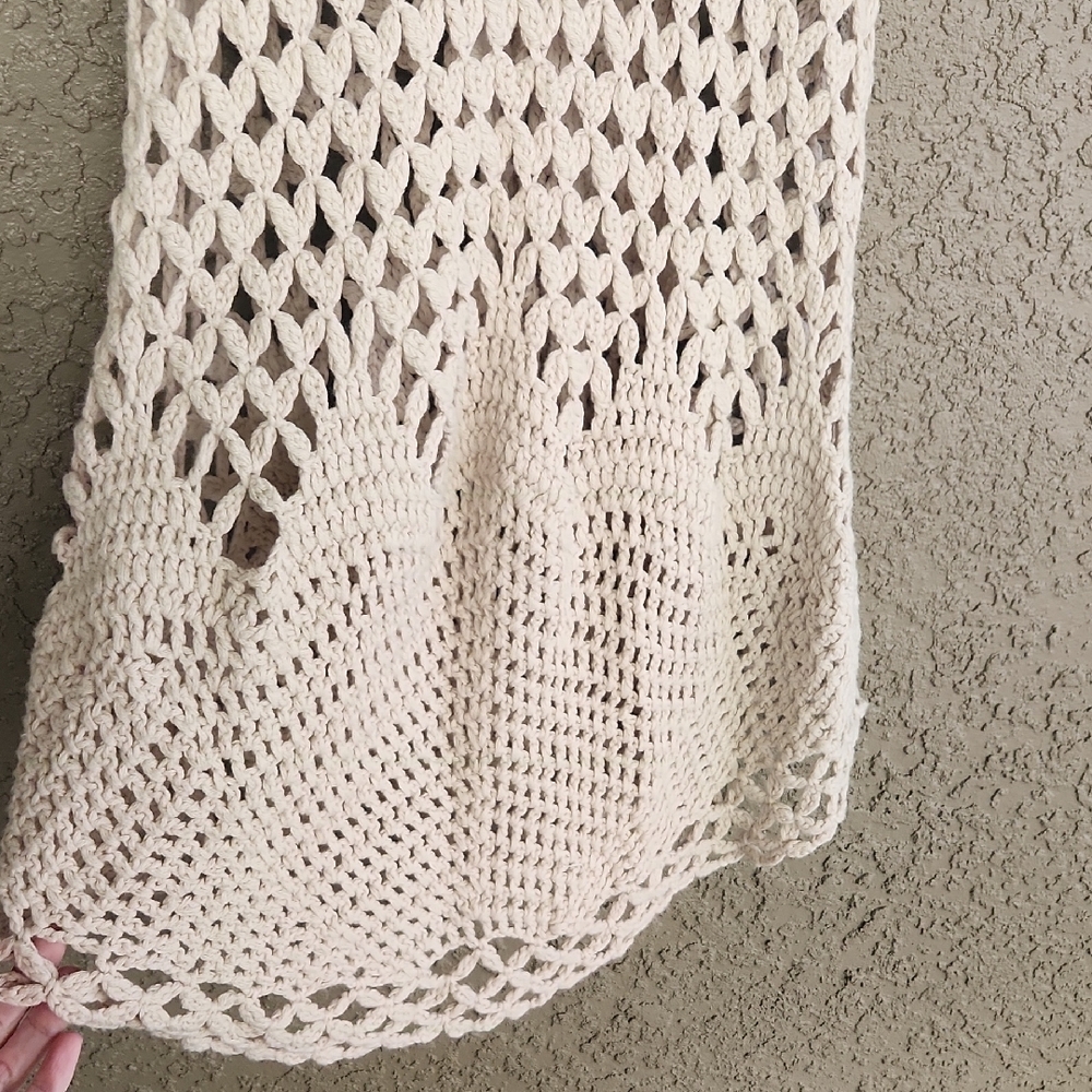 Free People Crochet Tank Top Sleeveless Boho Knit Vest - Picture 7 of 9
